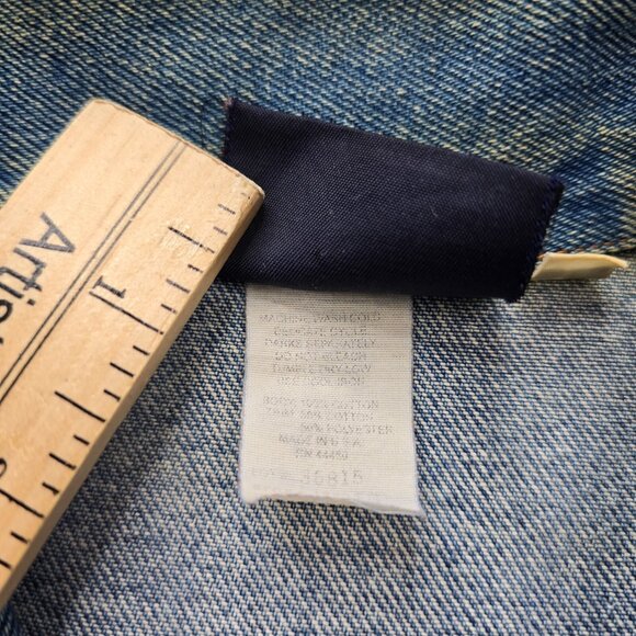 Faded Glory Denim Jacket Womens Large Blue Button Up Vintage Western Cowboy - Picture 9 of 12